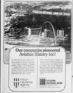 Newspaper Article about Citizens National Bank titled "Our Companies pioneered Aviation History too!"