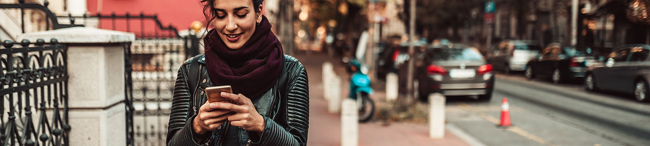 Lady using a smartphone